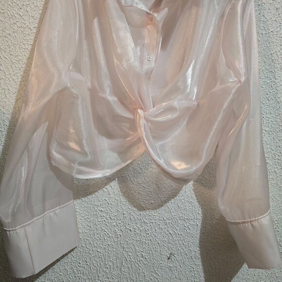 18 Centimeter fairycore Sheer Knot Front Blouse Size XL Balletcore - Picture 3 of 7